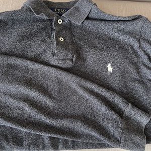 Mens Ralph Lauren long sleeve polo Dark gray size L fits more like med! Perfect